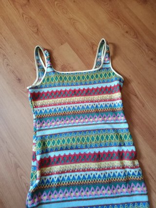 Vestido largo estampado étnico