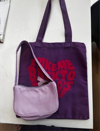 Tote bag viola e borsetta rosa