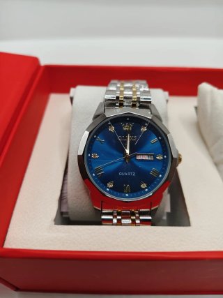 Conjunto Relojes Pareja OLEVS Azul y Dorado