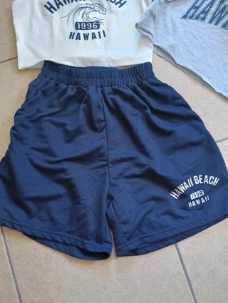 Completo Hawaii Beach: T-shirt, Top e Pantaloncini