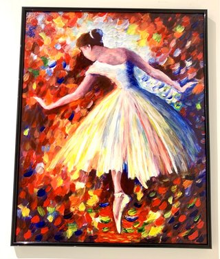 Cuadro Bailarina Pintado a Mano