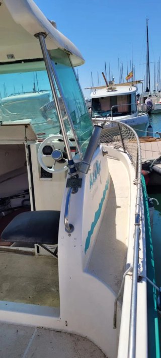 Barco de pesca con motor fueraborda