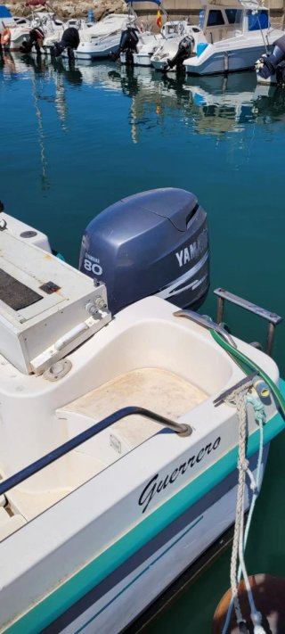 Barco de pesca con motor fueraborda