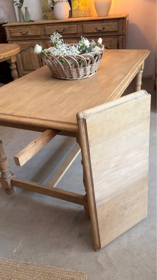 Mesa antigua francesa extensible de roble macizo