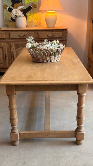 Mesa antigua francesa extensible de roble macizo
