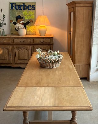 Mesa antigua francesa extensible de roble macizo