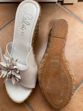 Sandali Lalu in vera pelle bianchi