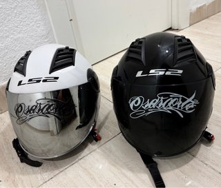 Casco Moto LS2 Blanco y Negro