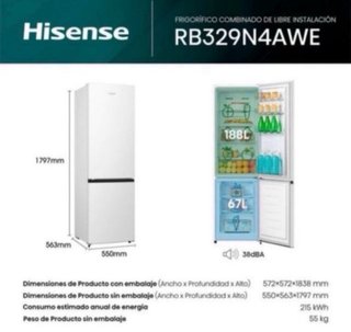 Frigorífico 1,80 hisense 2025 + garantía