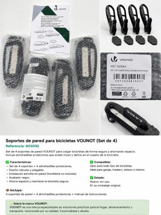 Soportes Pared Bicicleta VOUNOT (Set 4)