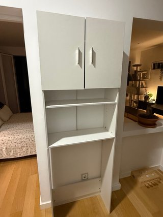 Armario armario blanco lavadora baldas y puertas