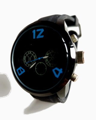 Reloj Negro con Detalles Azules