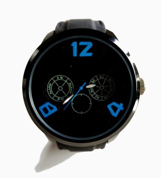 Reloj Negro con Detalles Azules