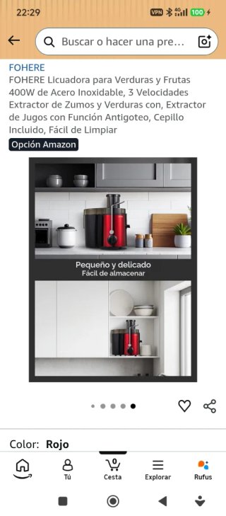 FOHERE Licuadora 400W Acero Inoxidable.