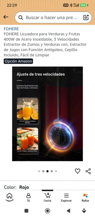 FOHERE Licuadora 400W Acero Inoxidable.