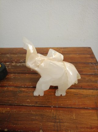 Statuetta Elefante Marmo Ionice