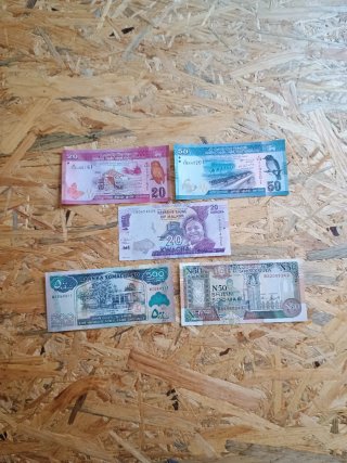Lote 5 de 20 billetes del mundo