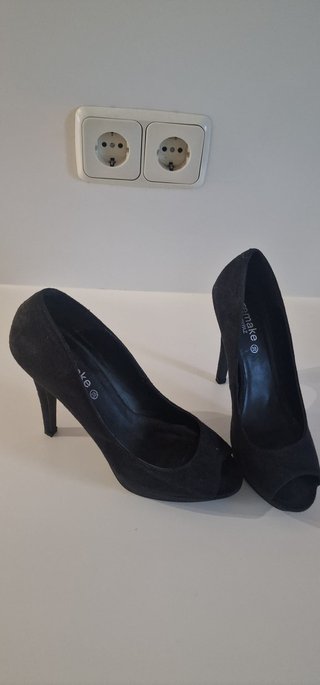 Zapatos Peep Toe Marypaz Negros Talla 38