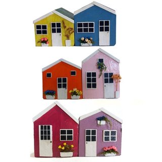 Casetta in Legno Decorativa Rosa Artigianale