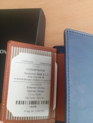 Billetera piel Ubrique Casanova azul sin estrenar