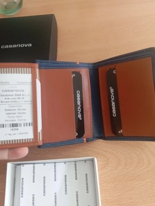 Billetera piel Ubrique Casanova azul sin estrenar