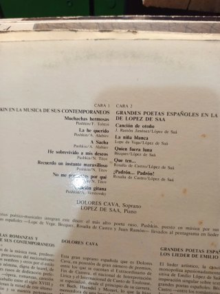 Vinilo Pushkin López de Saá Dolores Cava