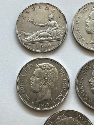 Lote 5 Pesetas Plata Alta Conservación