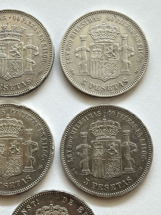 Lote 5 Pesetas Plata Alta Conservación