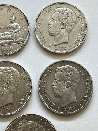 Lote 5 Pesetas Plata Alta Conservación