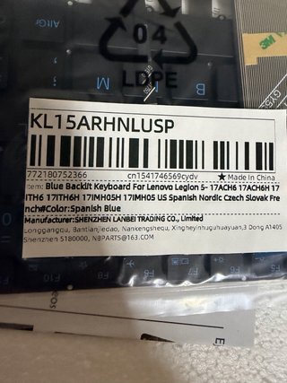 Teclado Lenovo Legion 5 Español SP Azul