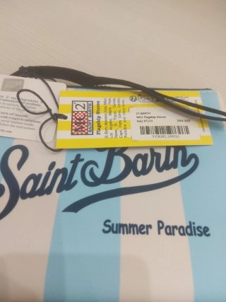 Pochette Saint Barth Azzurro/Bianco