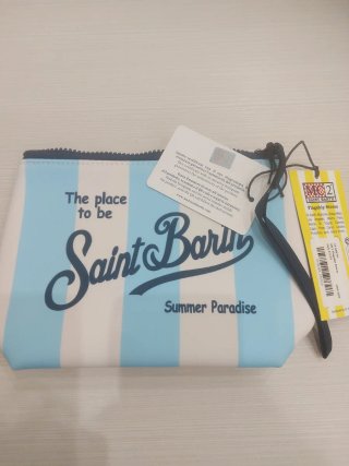 Pochette Saint Barth Azzurro/Bianco