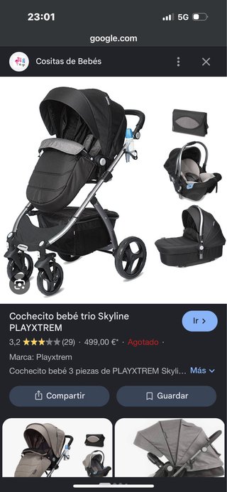 Cochecito bebé trio Playxtrem Skyline