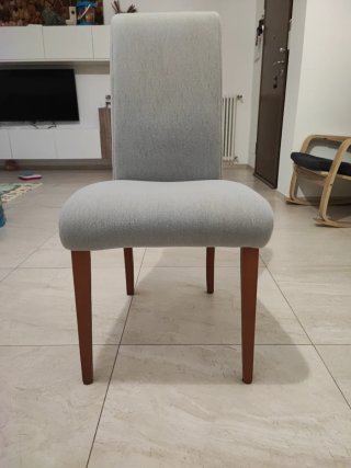 6 Sedie Imbottite Tessuto e Legno