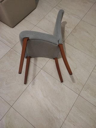 6 Sedie Imbottite Tessuto e Legno