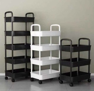 Carrito auxiliar 4 niveles negro