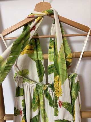 Vestido Farm Rio Estampado Hojas y Plátanos