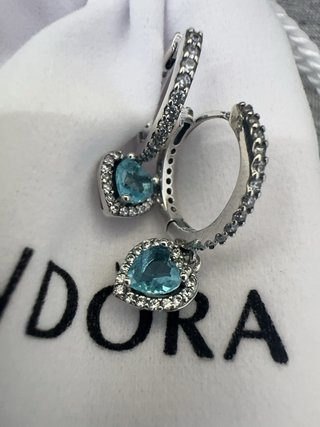 Orecchini Pandora Cuore Azzurro S925