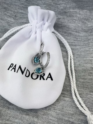 Orecchini Pandora Cuore Azzurro S925