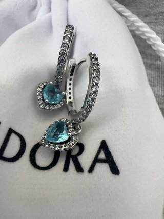 Orecchini Pandora Cuore Azzurro S925