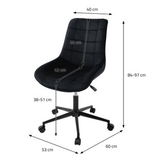 SILLA ESCRITORIO DE TERCIOPELO NEGRO