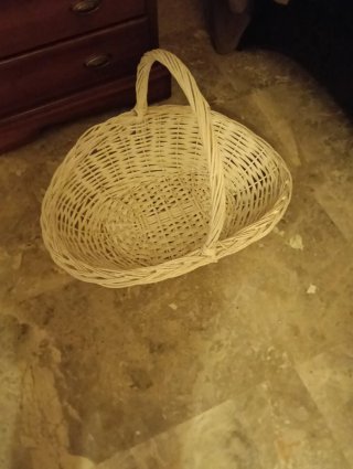 Cesta Mimbre Beige/Blanco