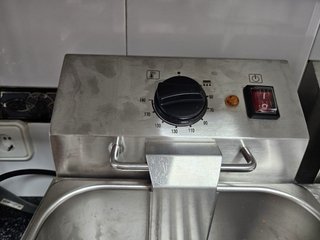 FREIDORA DOBLE INDUSTR + GRIFOS VACIADO ACERO INOX