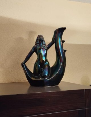 Figura decorativa Escultura vintage cerámica muje