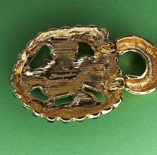 Pendientes Schiaparelli Dorados y Verdes Candado