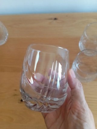 Jarra de cristal 1L + 12 vasos de cristal tallado