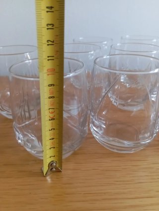 Jarra de cristal 1L + 12 vasos de cristal tallado