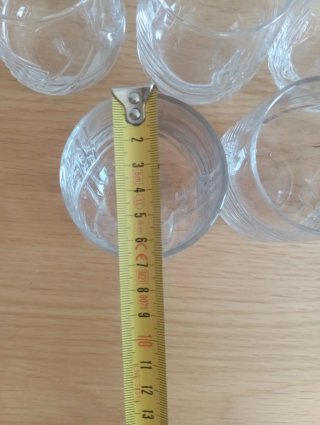Jarra de cristal 1L + 12 vasos de cristal tallado