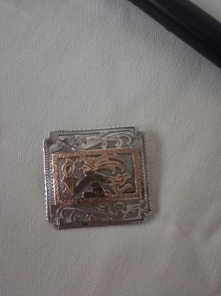 Broche vintage plata y oro