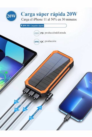 Caricatore Solare 20000mAh PD20W Power Bank